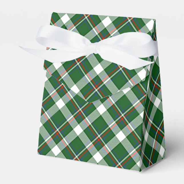 Klassisches Green Blue White Kariertes Muster Geschenkschachtel (Vorderseite)