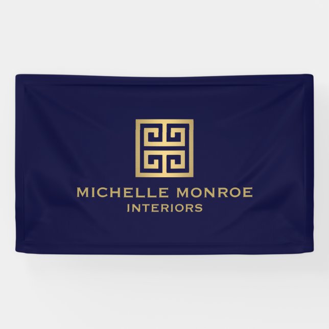 Klassisches griechisches Key Designer Logo Gold/Na Banner (Horizontal)