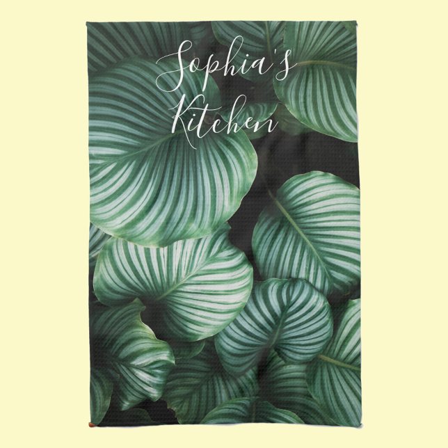 Klassisches, großes Leaf-Design, Ihr Name oder Tex Geschirrtuch (Von Creator hochgeladen)