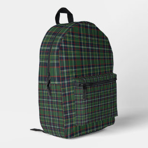 Klassisches grün-rotes Tartan-Karo-Muster Bedruckter Rucksack