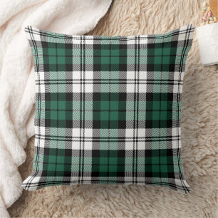 Klassisches Grün-Schwarz-Weiß-Tartan-Karo-Weihnach Kissen
