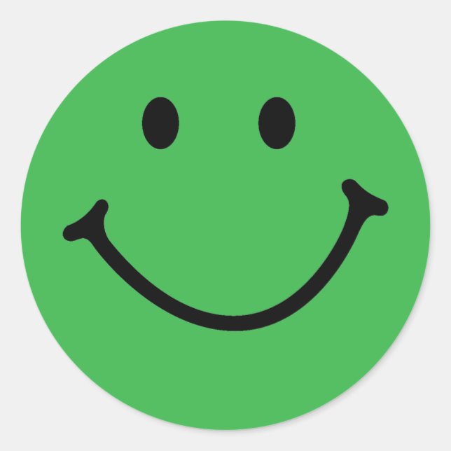klassisches grünes Gesicht Runder Aufkleber (Vorderseite)
