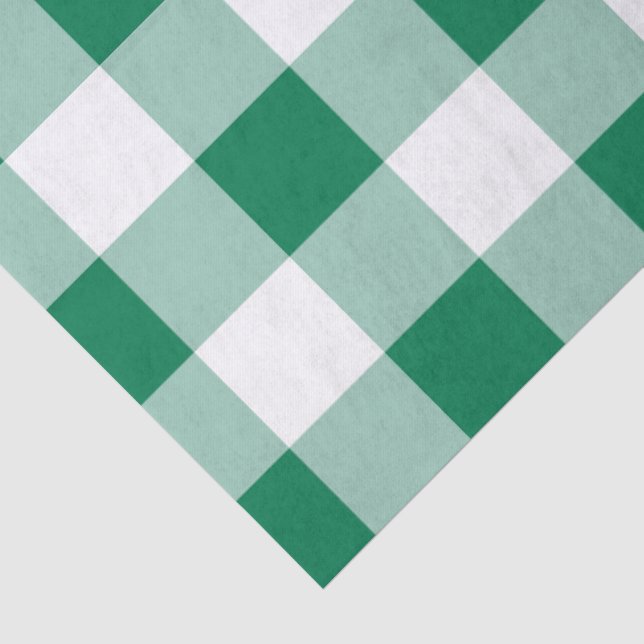 Klassisches grünes Gingham-Nahtlosmuster Seidenpapier (Detail)