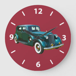Klassisches grünes Packard Luxus-Auto Große Wanduhr