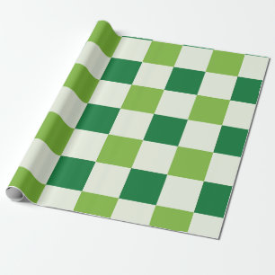 Klassisches grünes Schachbrettmuster Geschenkpapier