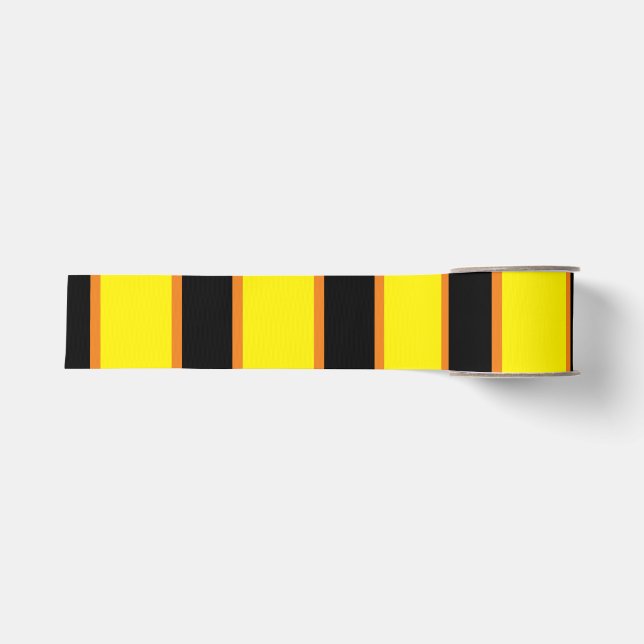 Klassisches Halloween Orange, Schwarz und Gelb Ripsband (Vorderseite)