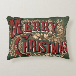 Klassisches Handbrieft Frohe Weihnachtsbaumkissen Zierkissen