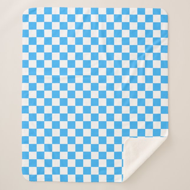 Klassisches hellblaues Karomuster  Sherpadecke (Vorderseite)