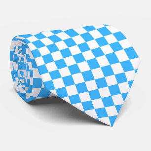 Klassisches hellblaues Schachbrettmuster  Krawatte