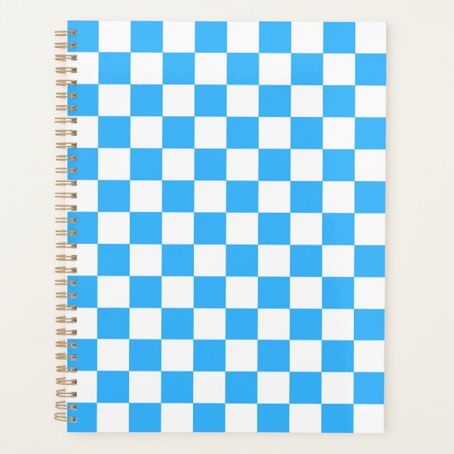 Klassisches hellblaues Schachbrettmuster  Planer (Vorderseite)