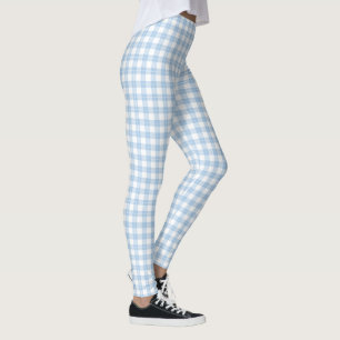 Klassisches hellblaues und weißes kariertes Muste Leggings