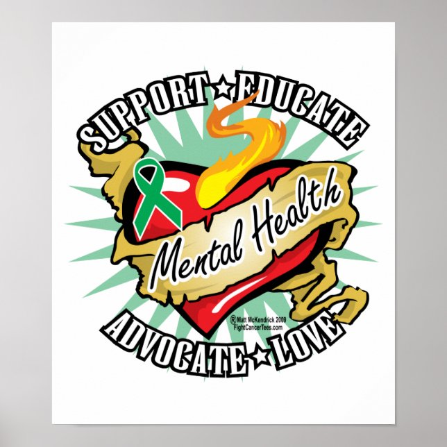 Klassisches Herz der psychischen Gesundheit Poster (Vorne)