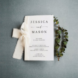 Klassisches Hochzeitsprogramm für Eleganz Programm