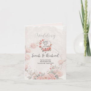 Klassisches Hochzeitsprogramm 'Garden' in Weiß gef Dankeskarte
