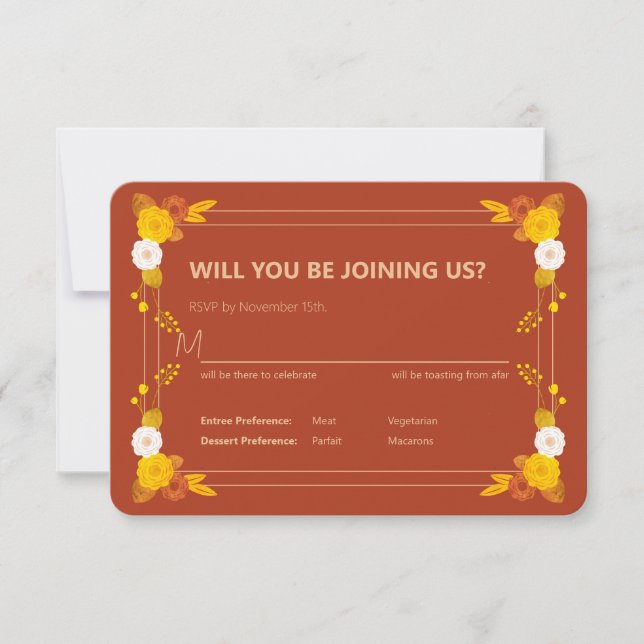 Klassisches Hochzeitstil RSVP Karte (Vorderseite)