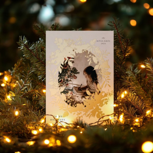 Klassisches Holiday Berries Foto Folieneinladung (Von Creator hochgeladen)