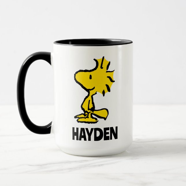 Klassisches Holzdesign | Name hinzufügen Tasse (Links)