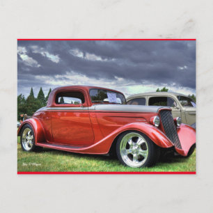 Klassisches Hotrod-Auto Postkarte