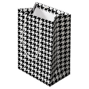 Klassisches Houndstooth-Muster Dogstooth-Karodesig Mittlere Geschenktüte