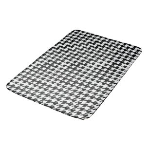Klassisches Houndstooth-Muster: Schwarz-Weiß Vinta Badematte