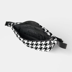 Klassisches Houndstooth-Muster: Schwarz-Weiß Vinta Bauchtasche