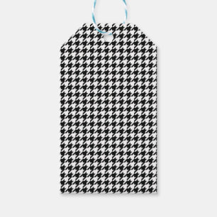 Klassisches Houndstooth-Muster: Schwarz-Weiß Vinta Geschenkanhänger