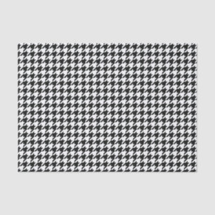 Klassisches Houndstooth-Muster: Schwarz-weiß vinta Seidenpapier