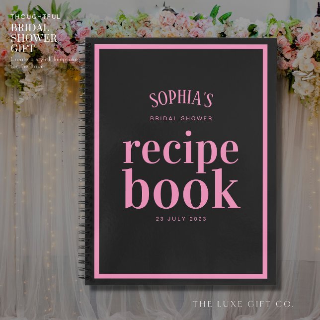 Klassisches Hübsches Schwarzes Brautparty Rezept B Notizbuch (Von Creator hochgeladen)