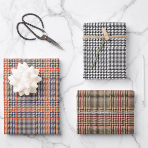 Klassisches Hundezahn-Karo-Geschenkpapier-Set aus  Geschenkpapier Set
