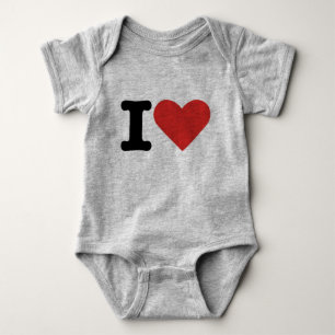 Klassisches I Love Heart Minimalist Baby Bodysuit Strampler