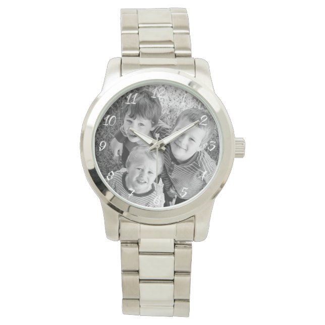 Klassisches individualisierbares Foto-Geschenk Armbanduhr (Vorderseite)