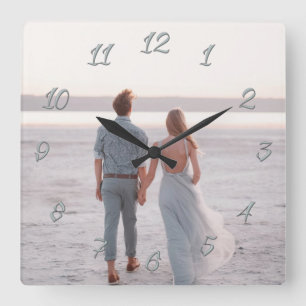 Klassisches individualisierbares Foto-Geschenk Quadratische Wanduhr