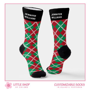Klassisches individuelles Argyle-Weihnachten Socken
