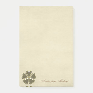 Klassisches Irisch Glück Kleeblatt-Personalisiert Post-it Klebezettel