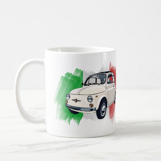 Klassisches italienisches Fiat 500 Auto Kaffeetasse (Links)