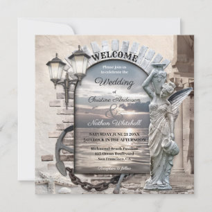 Klassisches italienisches Foto für Hochzeiten Einladung