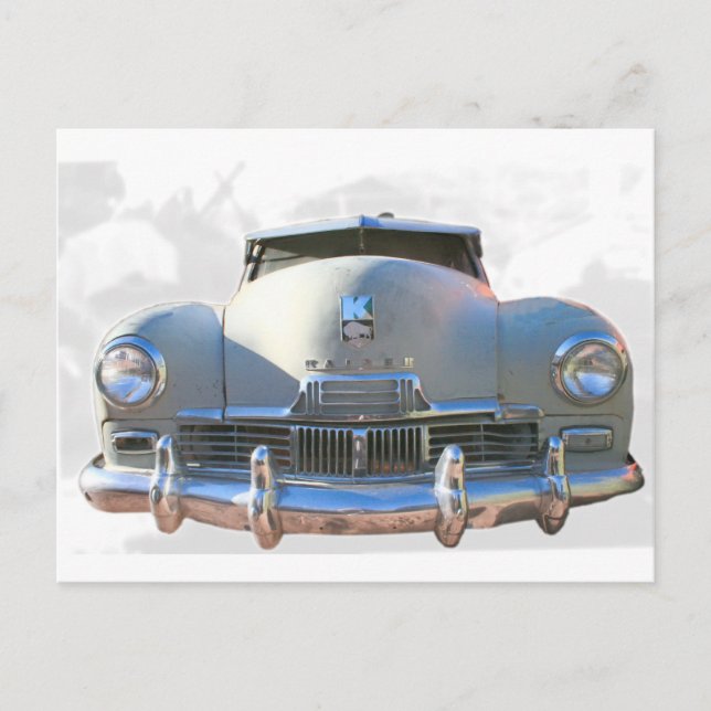 Klassisches Kaiser-Auto Postkarte (Vorderseite)