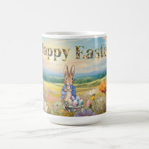 Klassisches Kaninchen Frohe Ostern Kaffeetasse