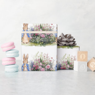 Klassisches Kaninchen in blauer Jacke Geschenkpapier