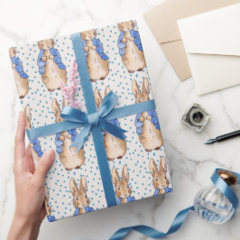 Klassisches Kaninchen mit blauem Jackett Geschenkpapier
