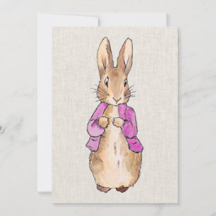 Klassisches Kaninchen mit rosa Jacke Einladung