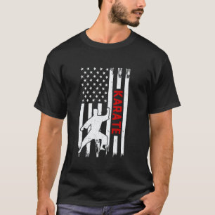 Klassisches Karate US-Flagge Karate-Kämpfer Karate T-Shirt