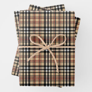 Klassisches kariertes Design Geschenkpapier Set