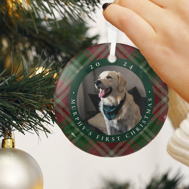 Klassisches Kariertes Foto für Haustiere Ornament Aus Glas (Von Creator hochgeladen)