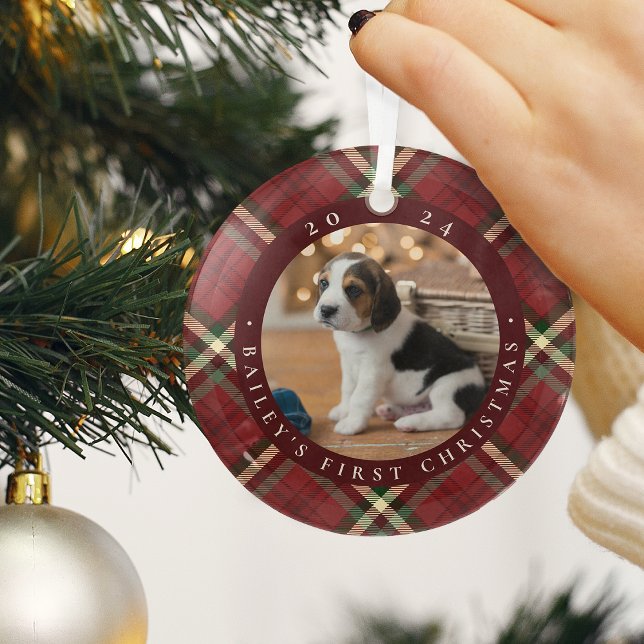 Klassisches Kariertes Foto für Haustiere Ornament Aus Glas (Von Creator hochgeladen)