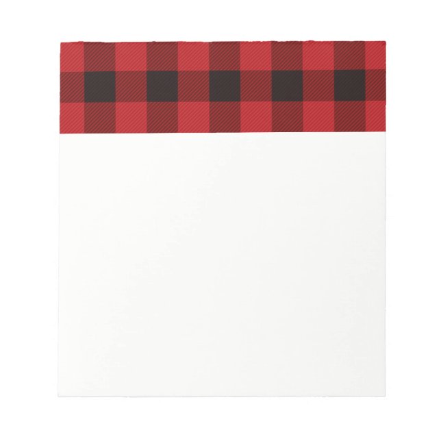 Klassisches kariertes Muster in Rot und Schwarz Notizblock (Vorderseite)