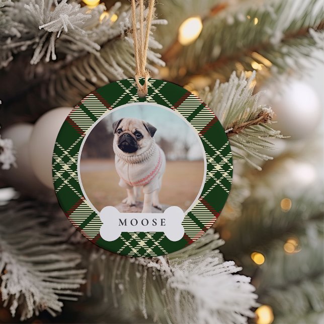 Klassisches Kariertes Personalisiertes Haustier Fo Keramik Ornament (Von Creator hochgeladen)