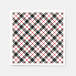 Klassisches Kariertes Schwarz-weißes Urlaubspapier Serviette