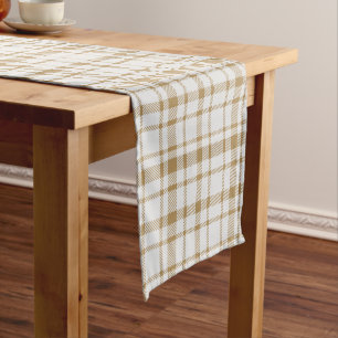Klassisches Kariertes Tartan-Muster-feuchtig Kurzer Tischläufer