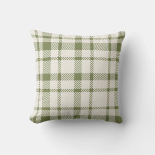 Klassisches Kariertes Tartan-Muster-Olivenöle Grün Kissen